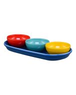  image shows Fiesta® 4-Piece Condiment Set | Vibrant against a blank, white background