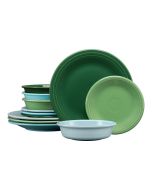 image shows Fiesta® 12-Piece Classic Rim Dinnerware Set (Service of 4) | Aegean against a blank, white background