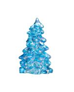  image shows Mosser Glass Holiday Collection 5.5" Tree Figurine | Buffet Blue Carnival against a blank, white background