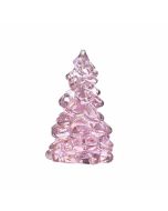image shows Mosser Glass Holiday Collection 2.75" Tree Figurine | Rose Carnival   against a blank, white background