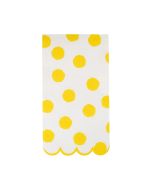  image shows My Mind's Eye 24-Piece Polka Dot Dinner Napkins | Yellow against a blank, white background