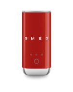 image shows SMEG Mini Milk Frother | Red against a blank, white background