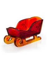  image shows Mosser Glass Holiday Collection Mini Sleigh Figurine | Red against a blank, white background