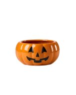 image shows Lenox Vintage Halloween Figural Pumpkin Candy Bowl against a blank, white background