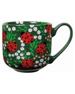 image shows Danica Jubilee 17oz Mug | Ladybugs against a blank, white background
