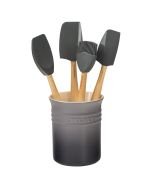 Le Creuset Craft Series 5pc Kitchen Utensil Set with Crock - Oyster Grey (JS450-7F)