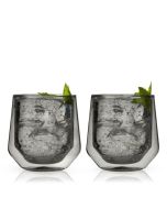 Viski Double Walled Aurora Tumblers Set of 2 | Smoke