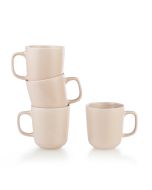 Everything Kitchens Modern Colorful Neutrals - Rippled 12oz Mugs (Set of 4) - Glazed | Blush Pink
