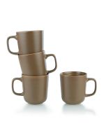 Everything Kitchens Modern Colorful Neutrals - Rippled 12oz Mugs (Set of 4) - Matte | Mocha
