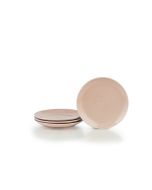 Everything Kitchens Modern Colorful Neutrals - Rippled 8" Side Plates (Set of 4) - Glazed | Blush Pink
