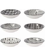 Now Designs Black Bits & Dots Stamped Pinch Bowls | Set of 6