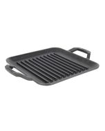 image shows Lodge Cast Iron 11" Chef Style Square Grill Pan against a blank, white background