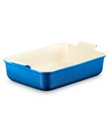image shows Le Creuset Heritage 6.75 Qt. Stoneware Deep Rectangular Lasagna Dish | Marseille against a blank, white background