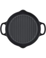 Le Creuset 9.75" Deep Round Signature Grill Pan | Licorice