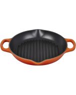 Le Creuset 9.75" Deep Round Signature Grill Pan | Flame Orange