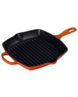 LS2021-262 Le Creuset 10" Flame Orange Signature Square Skillet Grill Fry Pan