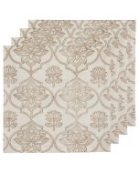 Danica Heirloom 18" x 18" Block Print Napkins (Set of 4) | Lotus