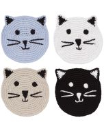 image shows Danica Jubilee Crochet Coasters (Set of 4) | Meow & Furever against a blank, white background  