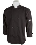 Mercer Millennia Cutlery: Medium Black Unisex Chef Coat/Chef Jacket for Food Industry Professionals, M60010BKM