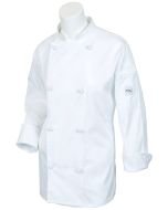 Mercer Renaissance Cutlery: XL Women's Chef Coat/Chef Jacket (White Color) w/ Scooped Neck for Food Industry Professionals (Commis, Sous Chef, or Chef de Cuisine): M62040WH1X
