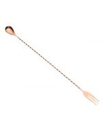 Mercer Barfly 12.4 Copper-Plated Bar Spoon with Fork M37015CP