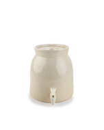 Martinez Pottery Hand Turned Stoneware 2 Gallon Beverage Dispenser & Water Bottle Holder | Natural