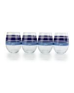 Fiesta® 15oz Stemless Glassware (Set of 4) | Nightfall Stripes