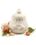 Norpro Garlic Keeper Garlic Storage Jar: Model 254 in Ivory Color