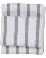 White-and-Gray Basketweave 100% Cotton Dish Towel: 140422 in London Gray