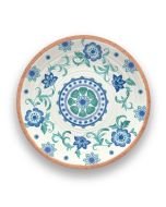TarHong Melamine Tabletop 14" Round Serving Platter | Rio Turquoise Floral