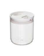 image shows Click Clack 1-Quart Round Pantry Canister | White against a blank, white background