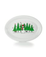 Fiesta® 13.6" Large Oval Serving Platter | Christmas Whimsy (White)
