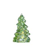 image shows Mosser Glass Holiday Collection 5.5" Tree Figurine | Apple Green Carnival  against a blank, white background