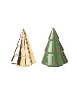 image shows Kate Spade Figural Tree Salt & Pepper Set | Evergreen against a blank, white background