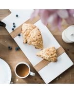 etúHOME Small Mod Rectangle Charcuterie Board | White with almond blueberry scones