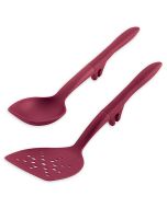 Rachael Ray 2-Piece Flexi Turner and Scraping Spoon Set | Red