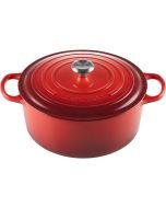 Le Creuset 7.25 Qt. Round Signature Cast Iron French Oven with Stainless Steel Knob | Cerise/Cherry Red