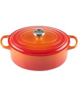 Le Creuset 5 Qt. Oval Signature Dutch Oven with Stainless Steel Knob | Flame Orange