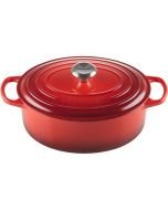 Le Creuset 5 Qt. Oval Signature Dutch Oven with Stainless Steel Knob | Cerise/Cherry Red