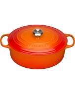 Le Creuset 6.75 Qt. Oval Signature Dutch Oven with Stainless Steel Knob | Flame Orange