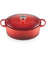 Le Creuset 6.75 Qt. Oval Signature Dutch Oven with Stainless Steel Knob | Cerise/Cherry Red
