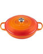 Le Creuset 3.5 Qt. Signature Enameled Cast Iron Braiser with Stainless Steel Knob | Flame Orange