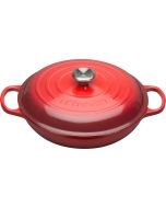 Le Creuset 3.5 Qt. Signature Enameled Cast Iron Braiser with Stainless Steel Knob | Cerise/Cherry Red