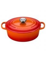 Le Creuset 2.75 Qt. Oval Signature Dutch Oven with Stainless Steel Knob | Flame Orange