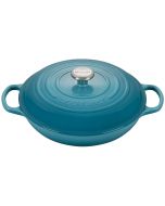 Le Creuset 3.5 Qt. Signature Enameled Cast Iron Braiser with Stainless Steel Knob | Caribbean Blue