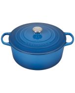 Le Creuset 9 Qt. Round Signature Dutch Oven with Stainless Steel Knob | Marseille Blue