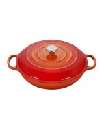 Le Creuset 5 Qt. Signature Enameled Cast Iron Braiser with Stainless Steel Knob | Flame Orange