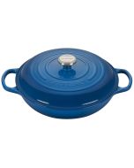 Le Creuset 3.5 Qt. Signature Enameled Cast Iron Braiser with Stainless Steel Knob | Marseille Blue