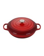 Le Creuset 5 Qt. Signature Enameled Cast Iron Braiser with Stainless Steel Knob | Cerise/Cherry Red