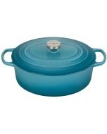 Le Creuset 6.75 Qt. Oval Signature Dutch Oven with Stainless Steel Knob | Caribbean Blue